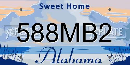 588MB2 Alabama License Plate