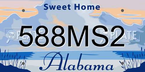 588MS2 Alabama License Plate
