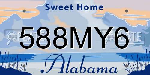 588MY6 Alabama License Plate