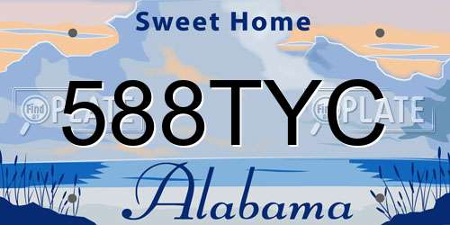 588TYC Alabama License Plate