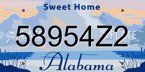 58954Z2 Alabama License Plate