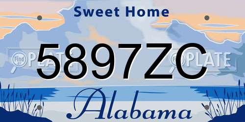 5897ZC Alabama License Plate