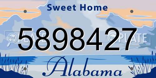 5898427 Alabama License Plate