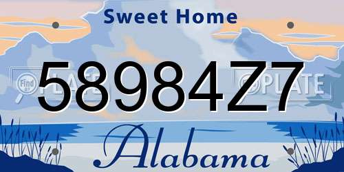 58984Z7 Alabama License Plate