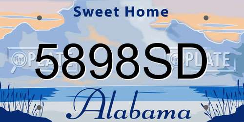 5898SD Alabama License Plate