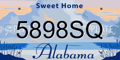 5898SQ Alabama License Plate
