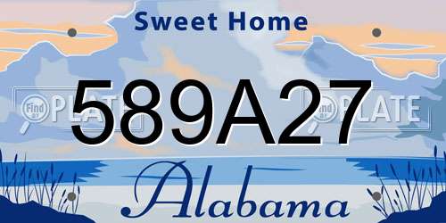 589A27 Alabama License Plate