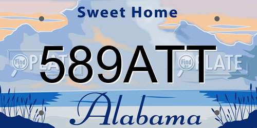 589ATT Alabama License Plate