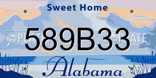 589B33 Alabama License Plate