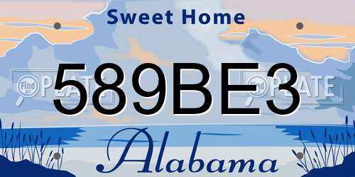 589BE3 Alabama License Plate