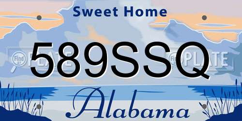 589SSQ Alabama License Plate