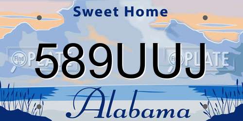 589UUJ Alabama License Plate