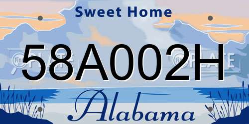 58A002H Alabama License Plate