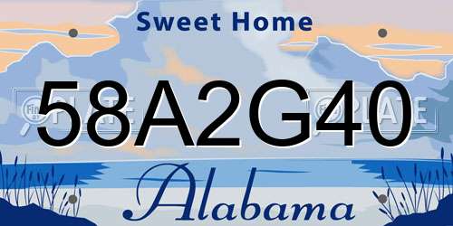 58A2G40 Alabama License Plate