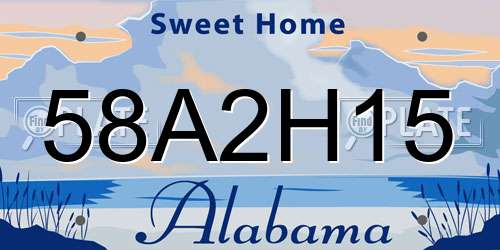 58A2H15 Alabama License Plate