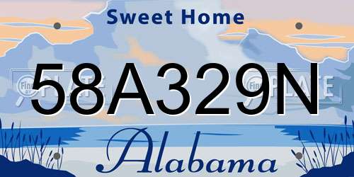 58A329N Alabama License Plate