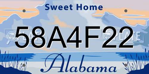 58A4F22 Alabama License Plate