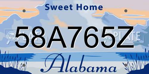 58A765Z Alabama License Plate