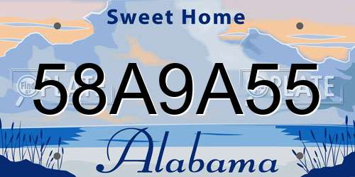 58A9A55 Alabama License Plate