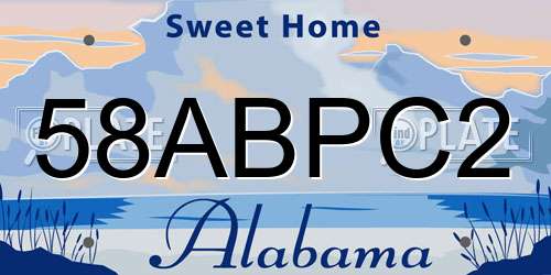 58ABPC2 Alabama License Plate