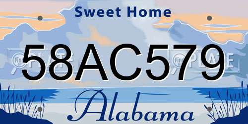 58AC579 Alabama License Plate