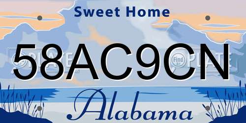 58AC9CN Alabama License Plate