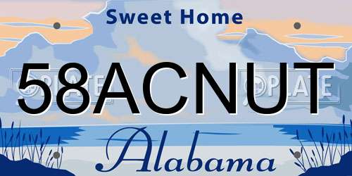 58ACNUT Alabama License Plate