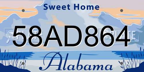 58AD864 Alabama License Plate