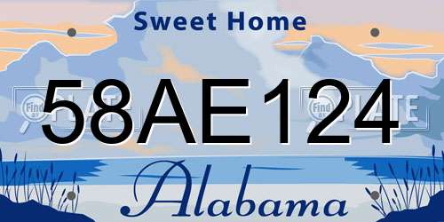 58AE124 Alabama License Plate