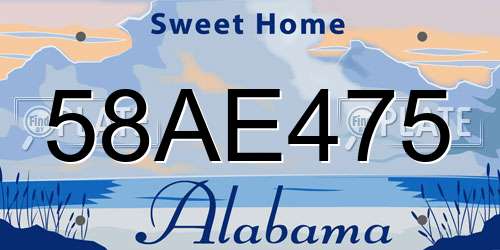 58AE475 Alabama License Plate