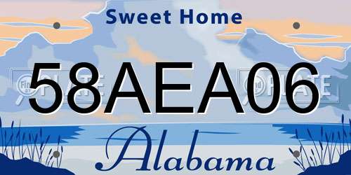 58AEA06 Alabama License Plate