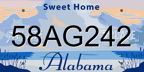 58AG242 Alabama License Plate