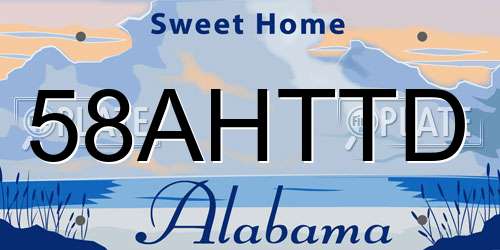 58AHTTD Alabama License Plate