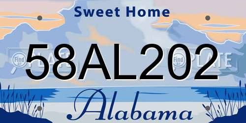 58AL202 Alabama License Plate