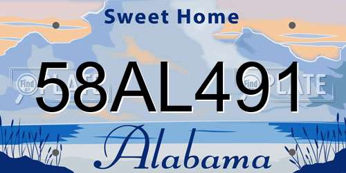 58AL491 Alabama License Plate