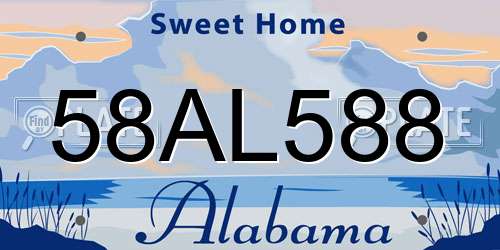 58AL588 Alabama License Plate
