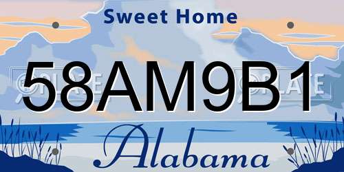 58AM9B1 Alabama License Plate