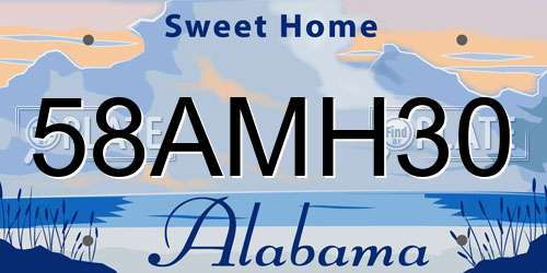 58AMH30 Alabama License Plate