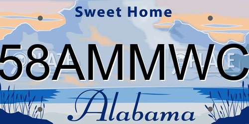 58AMMWC Alabama License Plate