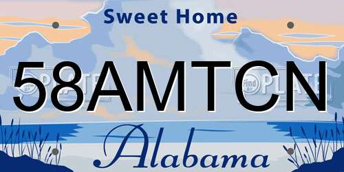 58AMTCN Alabama License Plate