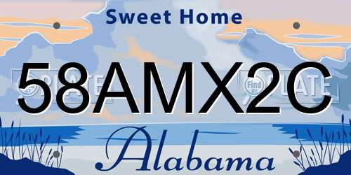58AMX2C Alabama License Plate
