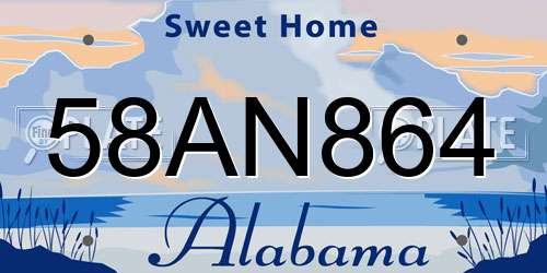 58AN864 Alabama License Plate