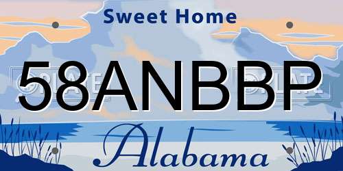 58ANBBP Alabama License Plate