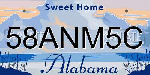 58ANM5C Alabama License Plate