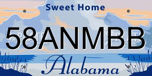 58ANMBB Alabama License Plate