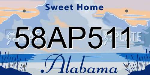 58AP511 Alabama License Plate