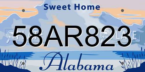 58AR823 Alabama License Plate
