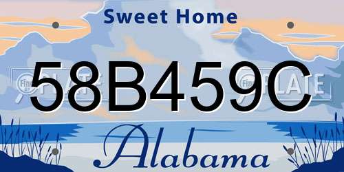 58B459C Alabama License Plate