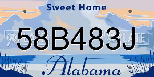 58B483J Alabama License Plate