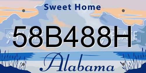 58B488H Alabama License Plate
